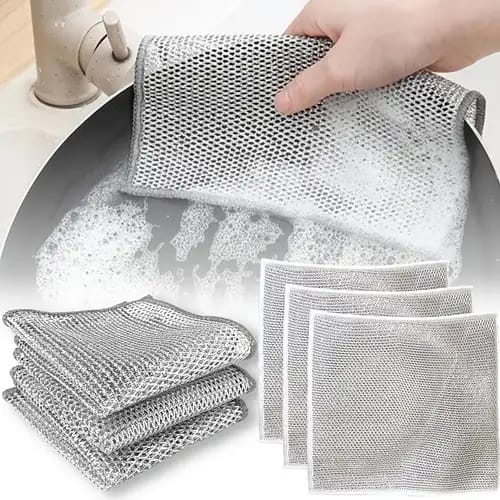 4 Pcs Set Dish Washing Cleaning Cloth | Wire Dish Washing Rugs For Kitchen Dishes